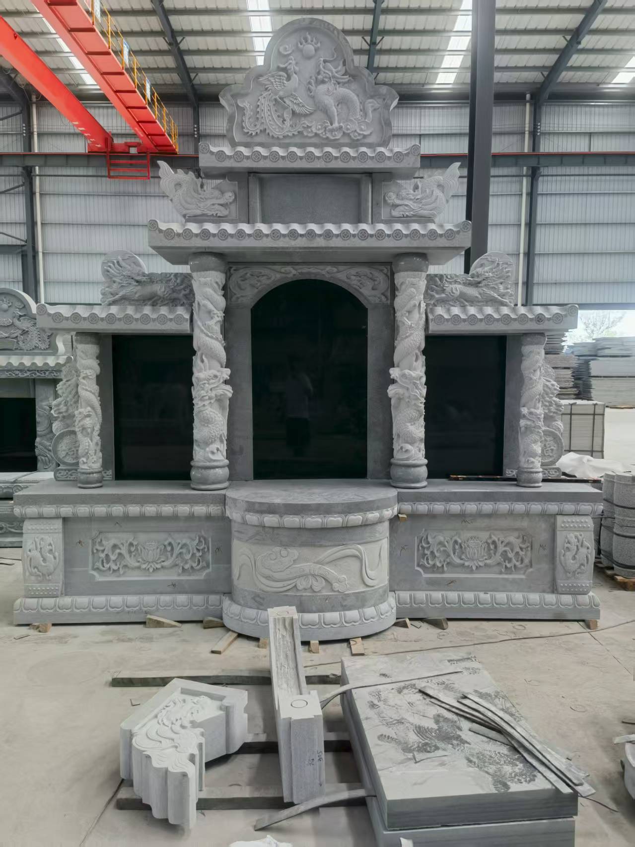 上饶 芝麻灰高档墓碑，土墓，可定制