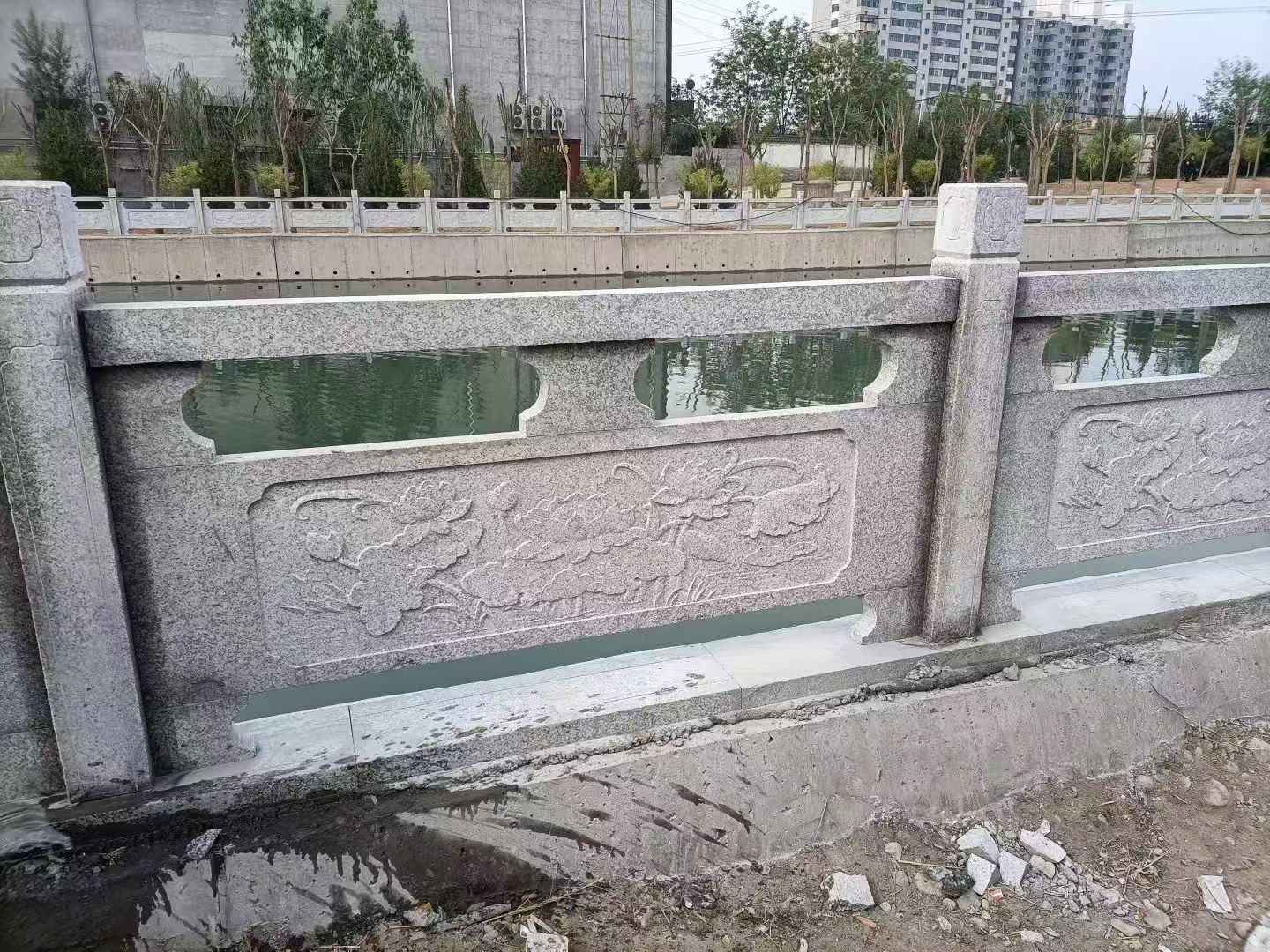 上饶 芙蓉白大花桥梁、河道，石材栏杆、围栏、护栏