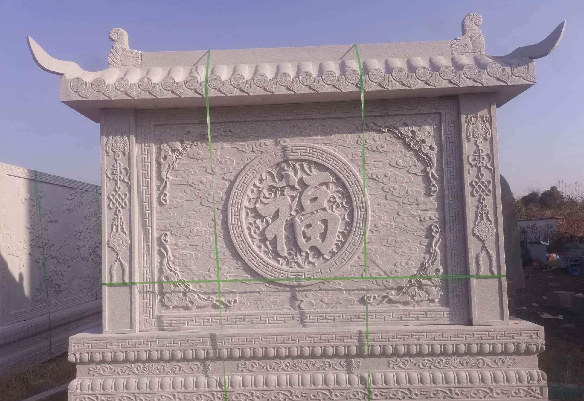 上饶 芝麻白花岗岩屏风，照壁，影壁